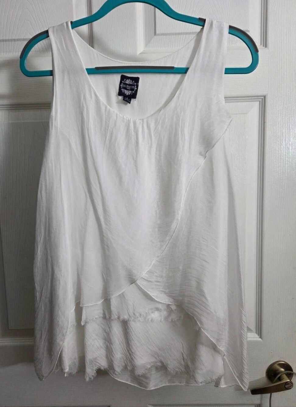 Le Marais White Silk Top M